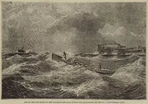One of the Life-Boats of the National Life-Boat Institution proceeding to rescue a Shipwrecked Crew (engraving)