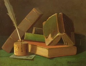 Still life with books and ink well (oil on canvas) Still life with books and ink well (oil on canvas)
