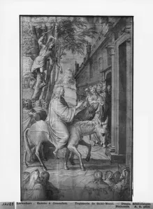 Life of Christ, Entry of Christ into Jerusalem, preparatory study of tapestry cartoon Life of Christ, Entry of Christ into Jerusalem, preparatory study of tapestry cartoon