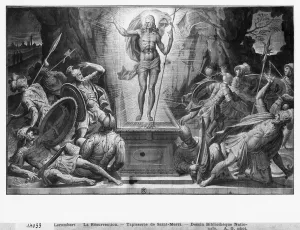 Life of Christ, Resurrection of Christ, preparatory study of tapestry cartoon for Life of Christ, Resurrection of Christ, preparatory study of tapestry cartoon for