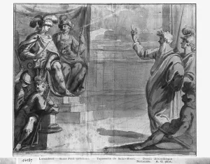 Life of Christ, St. Paul preaching, preparatory study of tapestry cartoon for the Life of Christ, St. Paul preaching, preparatory study of tapestry cartoon for the