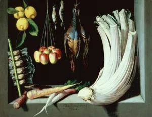 Still life with dead birds, fruit and vegetables, 1602 (oil on canvas) Still life with dead birds, fruit and vegetables, 1602 (oil on canvas)