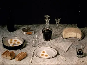 Still Life with Eggs, Bread, Cheese and Wine (oil on canvas) Still Life with Eggs, Bread, Cheese and Wine (oil on canvas)