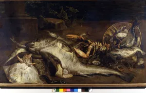 Still life of fish. Painting by Adriaen van Utrecht (1599 - 1652). Milan, CRA Still life of fish. Painting by Adriaen van Utrecht (1599 - 1652). Milan, CRA
