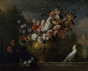 Still life with flowers in an urn, with a cockatoo, on a ledge, c.1699 (oil on canvas) Still life with flowers in an urn, with a cockatoo, on a ledge, c.1699 (oil on canvas)