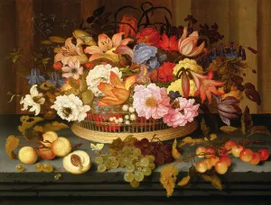 Still Life of Fruit and a Basket of Flowers, 1623 (oil on panel) Still Life of Fruit and a Basket of Flowers, 1623 (oil on panel)