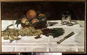 Still life, fruits on a table Painting by Edouard Manet (1832-1883) 1864 Sun Still life, fruits on a table Painting by Edouard Manet (1832-1883) 1864 Sun