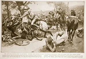 War & Military Scenes: 20th Century Gallery: The life-long hunger for la revanche inspires the French cavalry to supreme endeavour when let loose upon the German enemy