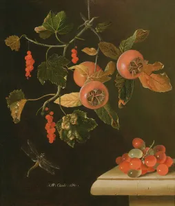 Still Life of Medlars, Redcurrants, Grapes and a Dragonfly, 1686 Still Life of Medlars, Redcurrants, Grapes and a Dragonfly, 1686