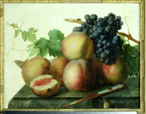 Still Life with Peaches and Grapes on Marble (oil on canvas) Still Life with Peaches and Grapes on Marble (oil on canvas)