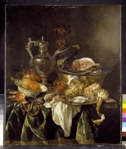 Still Life with a Silver Wine Jar with a Reflected Portrait of the Artist (oil on canvas) Still Life with a Silver Wine Jar with a Reflected Portrait of the Artist (oil on canvas)
