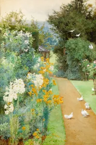 Lilies and Doves in a Corner of my Garden (w/c on paper) Lilies and Doves in a Corner of my Garden (w/c on paper)