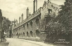 Lincoln College, Oxford (b / w photo)
