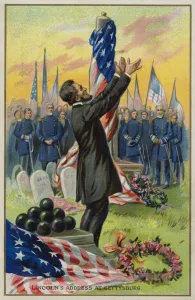 Lincoln's address at Gettysburg (chromolitho) Lincoln's address at Gettysburg (chromolitho)