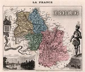L'Isere (38), Rhone-Alpes (Rhone Alpes) - France and its Colonies. Atlas illustrates one hundred