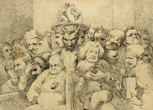 Literary Characters Assembled Around the Medallion of Shakespeare, 1776 (pen Literary Characters Assembled Around the Medallion of Shakespeare, 1776 (pen