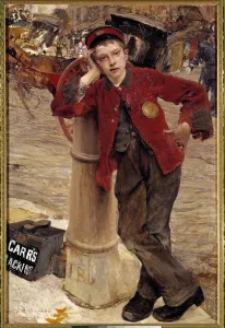 The Little English Shoe Shine Painting by Jules Bastien Lepage (1848-1884) 1882 Sun The Little English Shoe Shine Painting by Jules Bastien Lepage (1848-1884) 1882 Sun