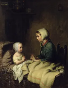 Little Girl Saying Her Prayers in Bed (oil on panel) Little Girl Saying Her Prayers in Bed (oil on panel)