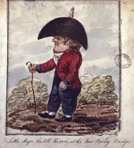 Little Major the toll keeper at the New Bailey Bridge, first quarter of the 19th century Little Major the toll keeper at the New Bailey Bridge, first quarter of the 19th century