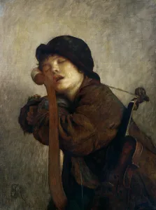 The Little Violinist Sleeping, 1883 (oil on canvas) The Little Violinist Sleeping, 1883 (oil on canvas)