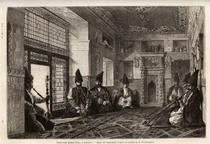 The living room of a rich Tatar house in Schusha (Transcaucasia, Russia) The living room of a rich Tatar house in Schusha (Transcaucasia, Russia)
