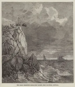The Lizard Serpentine Signal-Staff Quarry, near Cadgwith, Cornwall (engraving) The Lizard Serpentine Signal-Staff Quarry, near Cadgwith, Cornwall (engraving)