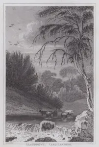 Cardiganshire Gallery: Llanddewi, Cardiganshire (engraving)