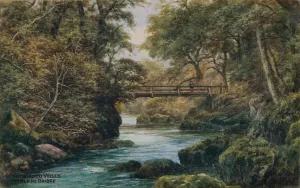 Llandrindod Wells, The Alpine Bridge (colour litho) Llandrindod Wells, The Alpine Bridge (colour litho)
