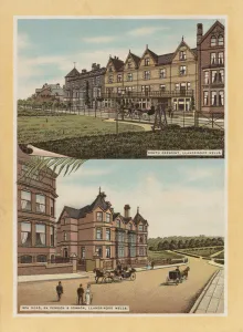 Llandrindod Wells: South Crescent; Spa Road, En Pension and Common (colour litho) Llandrindod Wells: South Crescent; Spa Road, En Pension and Common (colour litho)