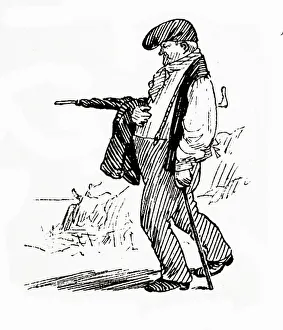 Grimace Gallery: a local man with beret and umbrella c1882