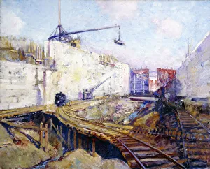 Railway Line Gallery: In the Lock, Miraflores, 1913 (oil on canvas)