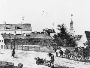 Lodging at the Rosenthaler gate (engraving) (b/w photo) Lodging at the Rosenthaler gate (engraving) (b/w photo)