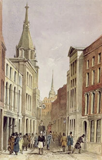 Lombard Street East, with St. Edmund the King, c.1850 (w / c)