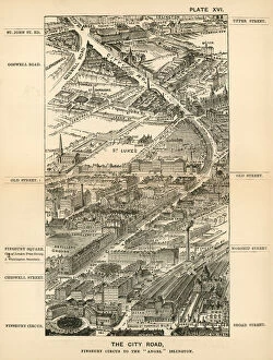 Trail Gallery: London in 1888: The City Road, Finsbury Circus to the 'Angel'Islington (engraving)