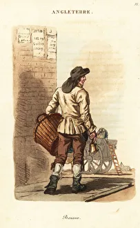 Conveyances Gallery: London dustman collecting ashes, 1800s. 1821 (engraving)