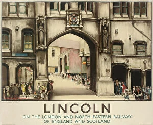 Olden Time Gallery: A London and North Eastern Railway poster advertising train travel to Lincoln