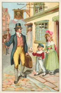 Briefcase Gallery: London postman, 1820 (colour litho)