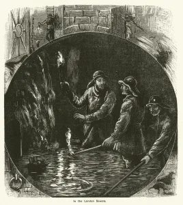 Boys Own Gallery: In London Sewers (engraving)