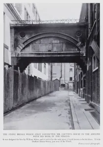 London: The stone bridge which once connected Mr Coutts's house in the Adelphi with his bank in the strand London: The stone bridge which once connected Mr Coutts's house in the Adelphi with his bank in the strand
