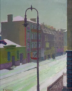 Terraced Houses Gallery: London Street in the Snow, 1917 (oil on canvas)
