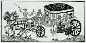 Londoners fleeing to the country to avoid the Plague, 1630 (woodcut) (see also 267599) Londoners fleeing to the country to avoid the Plague, 1630 (woodcut) (see also 267599)