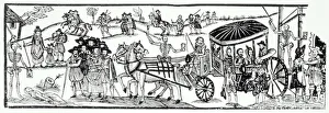 Transport,travellers & Immigrants Gallery: Londoners fleeing to the country to avoid the Plague, 1630 (woodcut) (see also 87203)