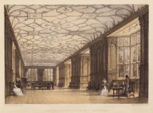 Thomas (after) Allom Gallery: The Long Gallery, Haddon Hall, Derbyshire (aquatint)