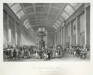 Long Room in the Custom-House, from London Interiors with their Costumes Long Room in the Custom-House, from London Interiors with their Costumes