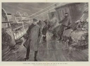 Troopships Gallery: Looking Ahead, General Sir Redvers Buller facing the Gale in the Bay of Biscay (litho)