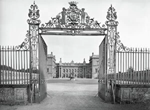 Ornamental Collection: Looking through the entrance gates into the forecourt at Grimsthorpe Castle