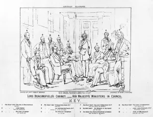 Lord Beaconsfields Cabinet 1874 - Her Majestys Ministers in Council, print Lord Beaconsfields Cabinet 1874 - Her Majestys Ministers in Council, print