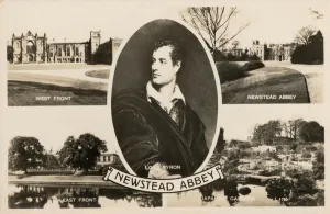 Lord Byron, English poet, and his ancestral home, Newstead Abbey Lord Byron, English poet, and his ancestral home, Newstead Abbey