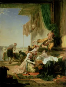 Lord Byron reposing in the house of a fisherman having swum the Hellespont, 1831 Lord Byron reposing in the house of a fisherman having swum the Hellespont, 1831