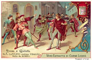 Medical Science Gallery: Lord Capulet supports his dying son Tybalt after he was wounded by Romeo (chromolitho)